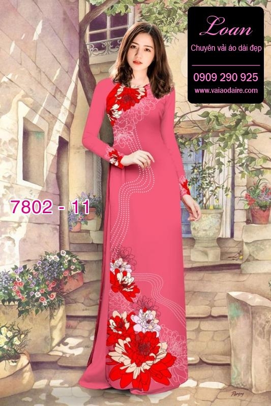 Vải áo dài hoa 3D