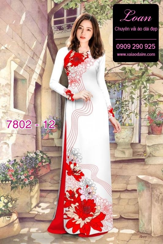 Vải áo dài hoa 3D