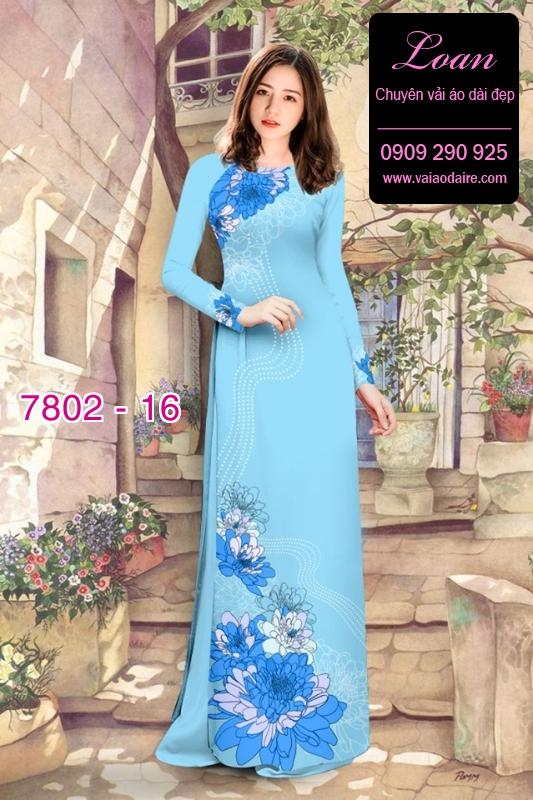Vải áo dài hoa 3D