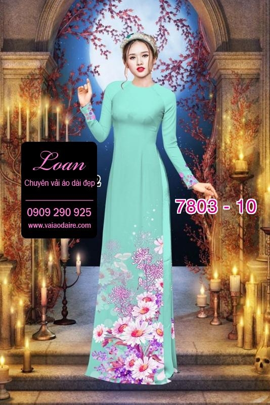 Vải áo dài hoa 3D