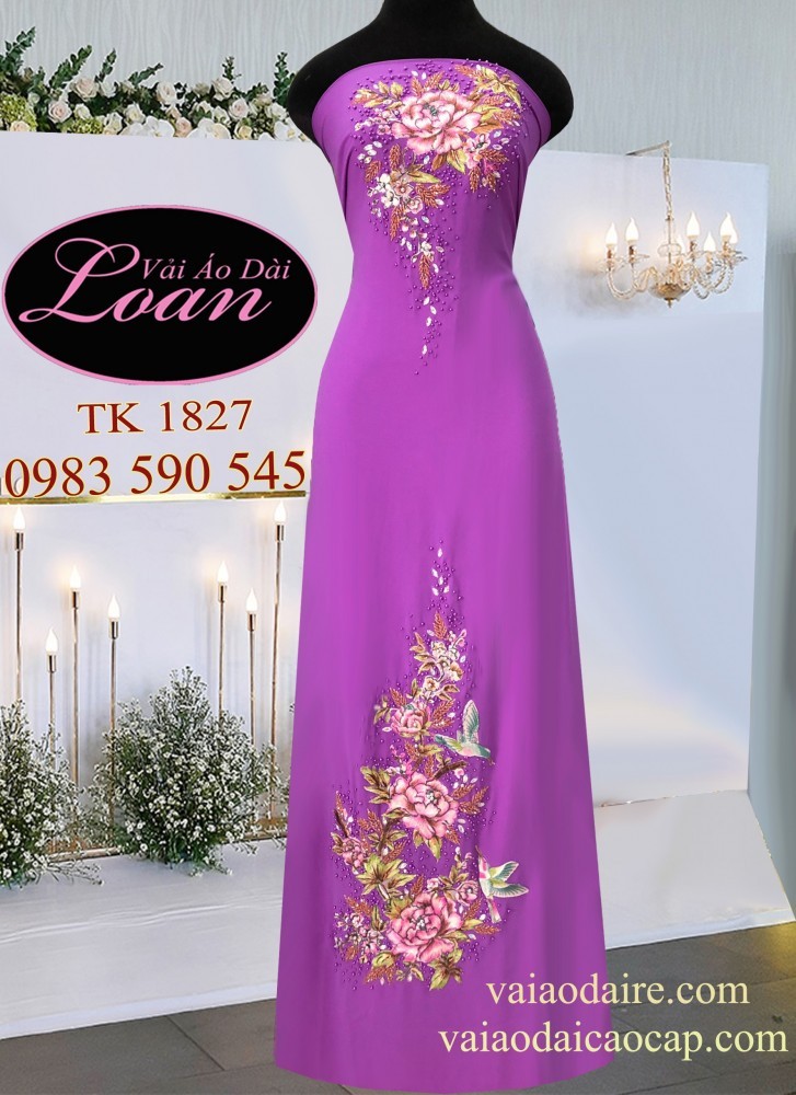 Vải áo dài kết hoa