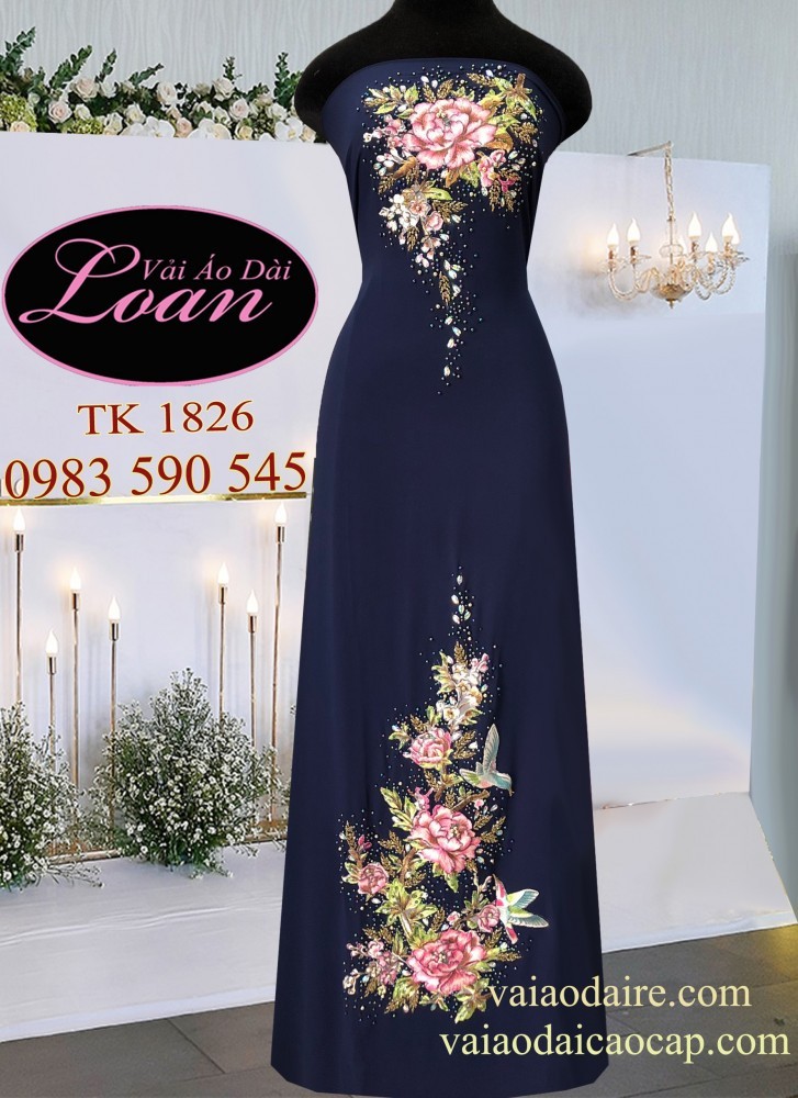 Vải áo dài kết hoa