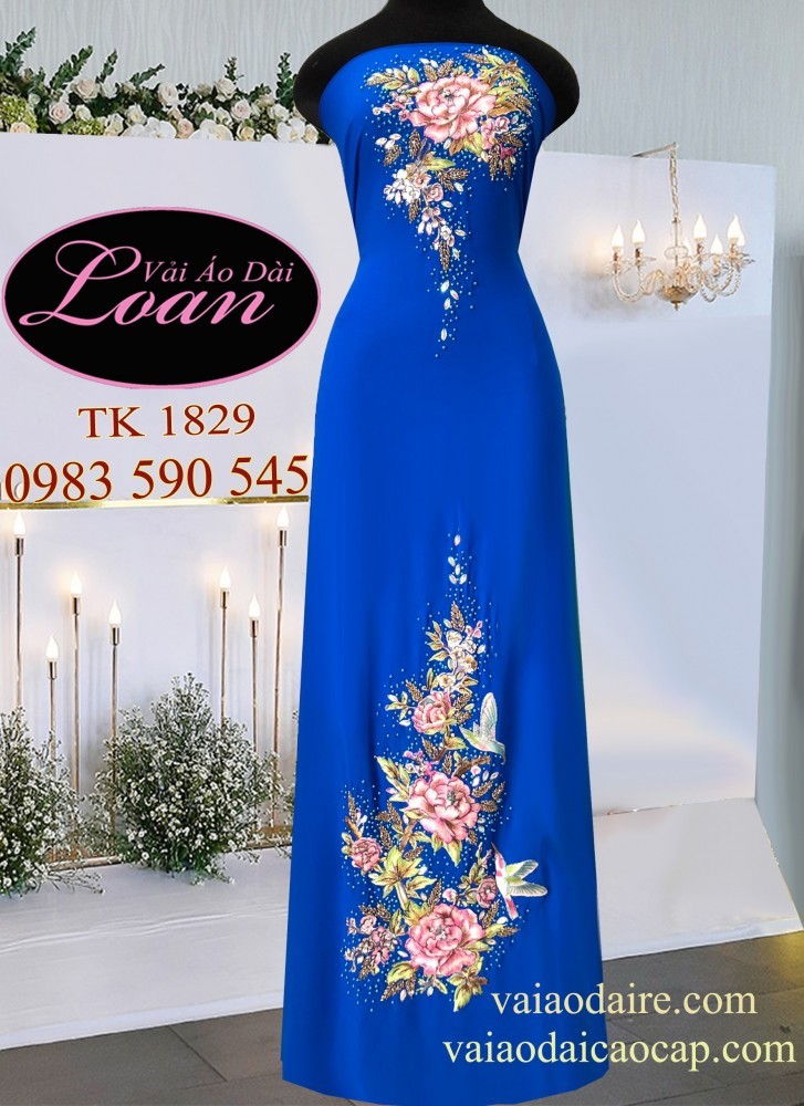 Vải áo dài kết hoa