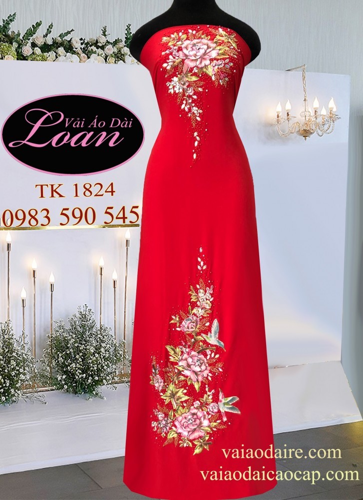 Vải áo dài kết hoa