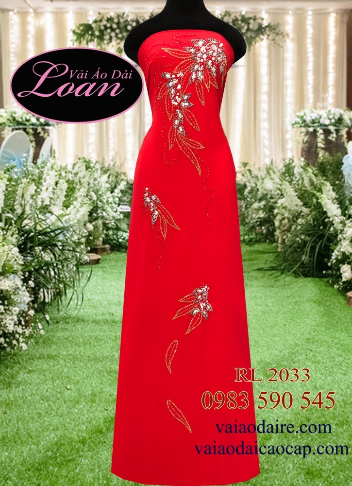 Vải áo dài kết đá sang trọng