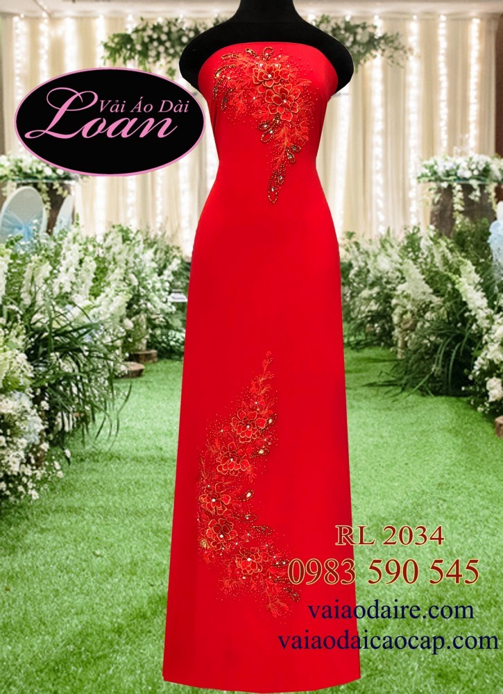 Vải áo dài kết hoa