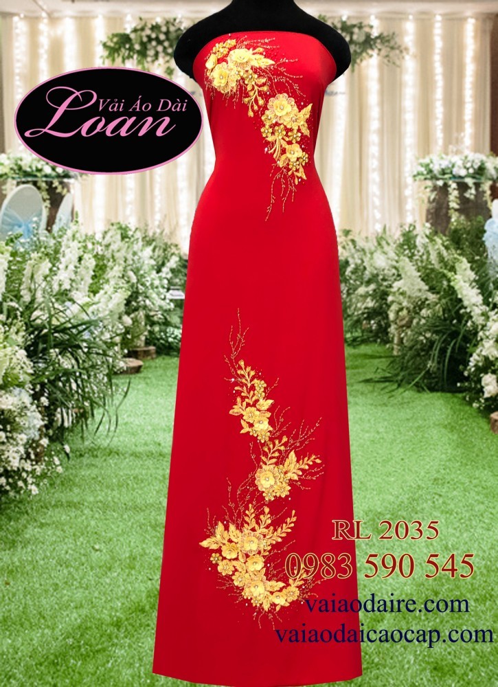 Vải áo dài kết hoa