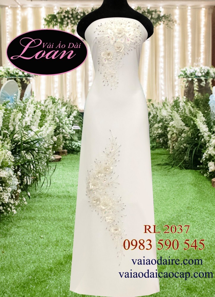 Vải áo dài kết hoa