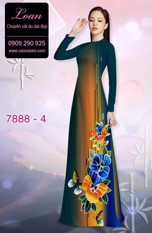 Vải áo dài hoa 3D