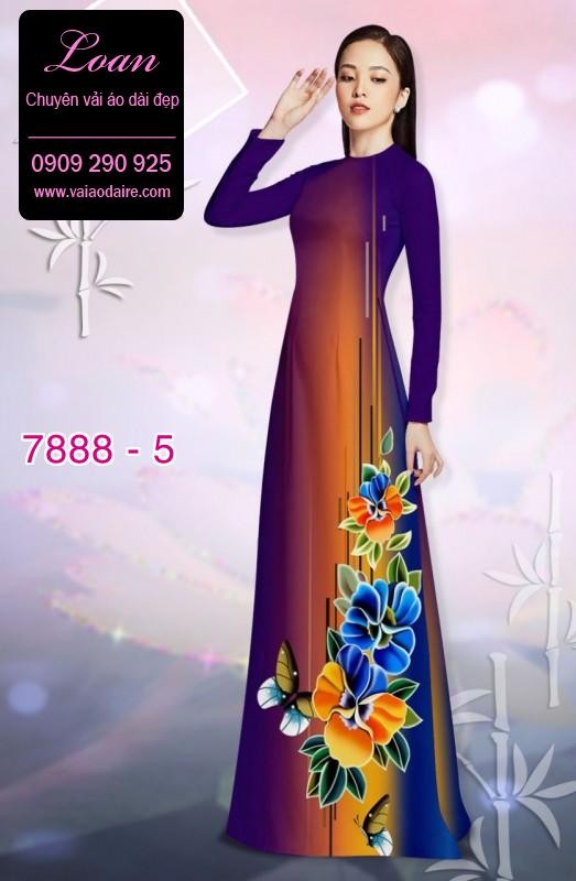 Vải áo dài hoa 3D