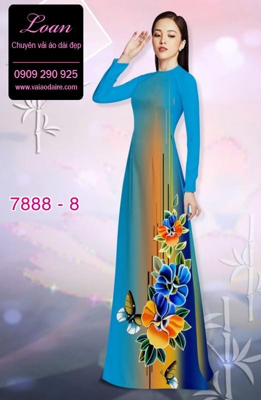 Vải áo dài hoa 3D