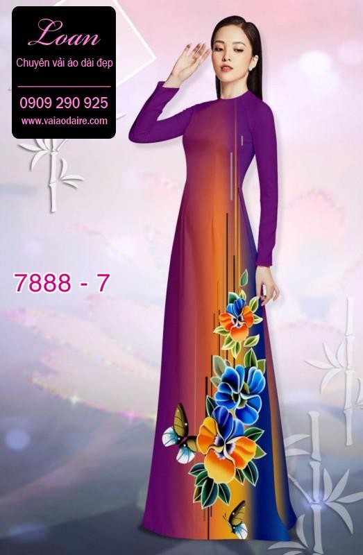 Vải áo dài hoa 3D