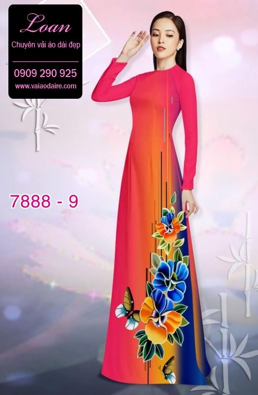 Vải áo dài hoa 3D