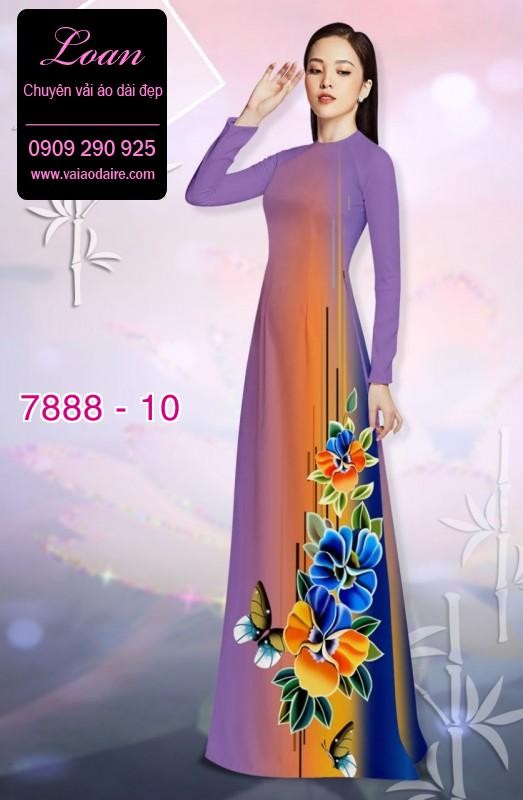 Vải áo dài hoa 3D
