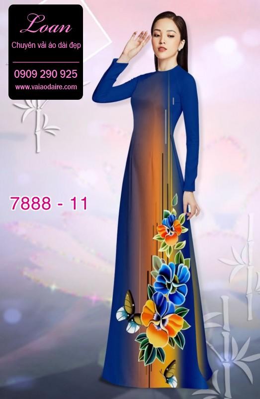 Vải áo dài hoa 3D