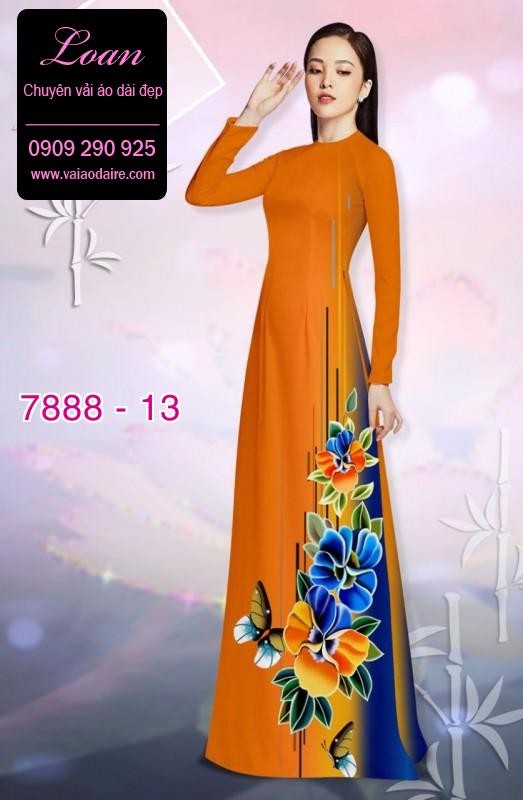 Vải áo dài hoa 3D