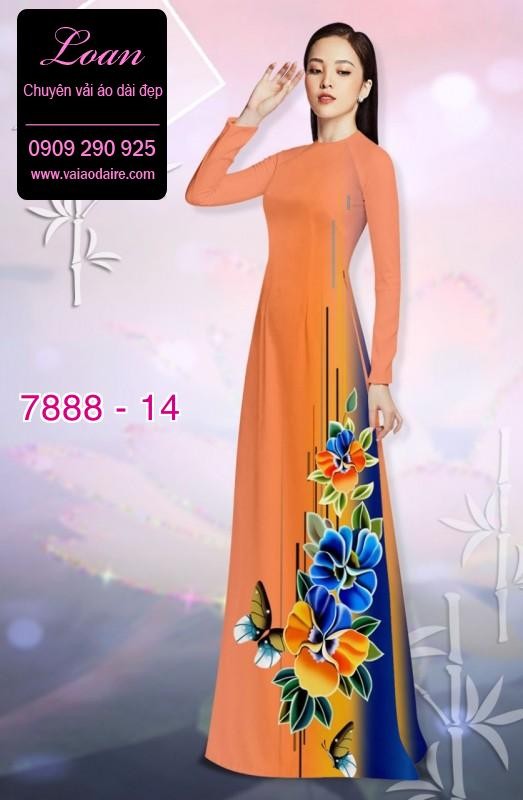 Vải áo dài hoa 3D