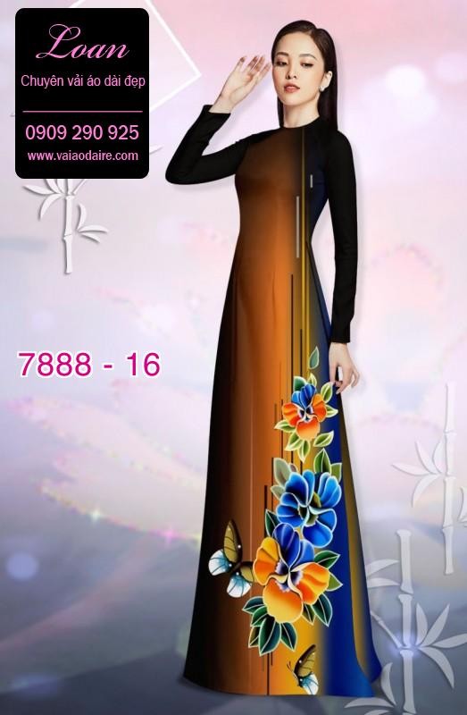 Vải áo dài hoa 3D