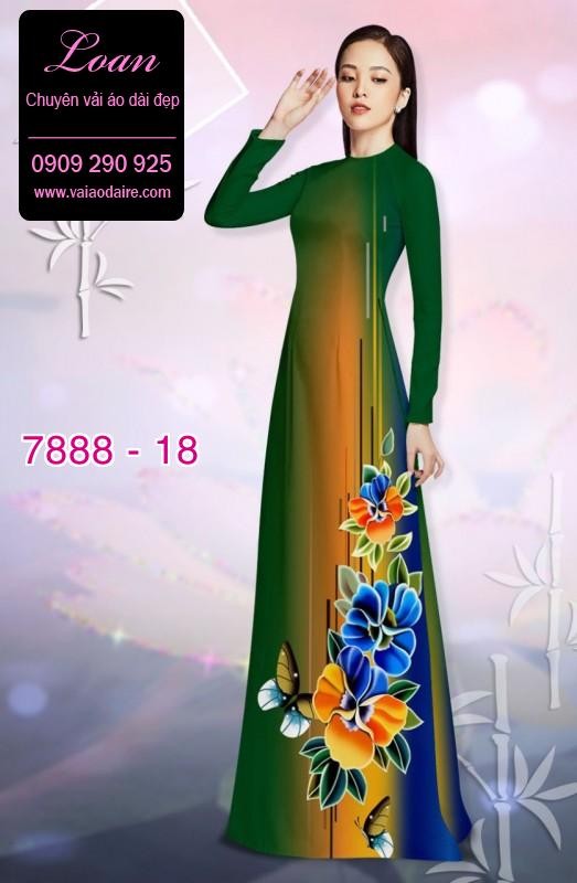 Vải áo dài hoa 3D