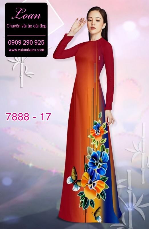 Vải áo dài hoa 3D