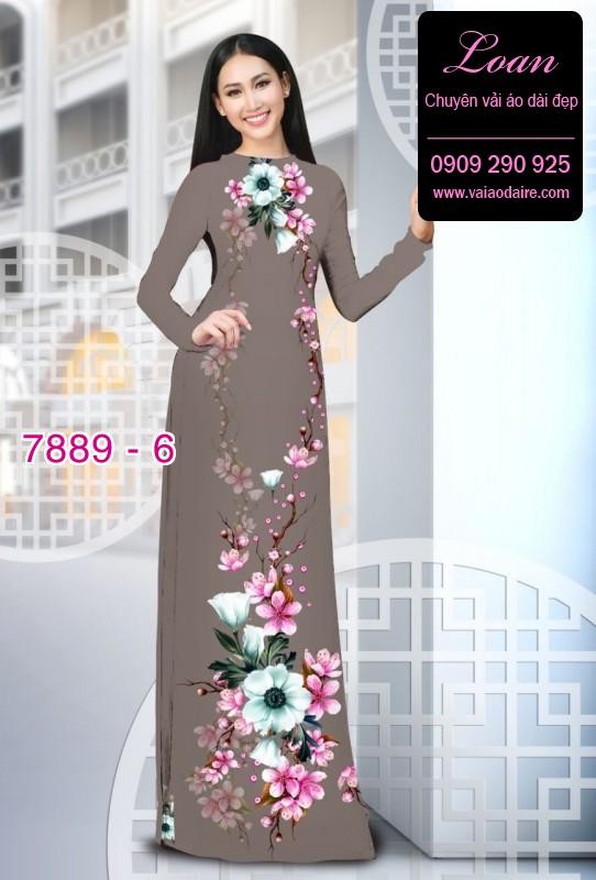 Vải áo dài hoa 3D