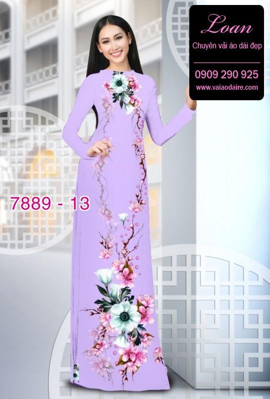 Vải áo dài hoa 3D