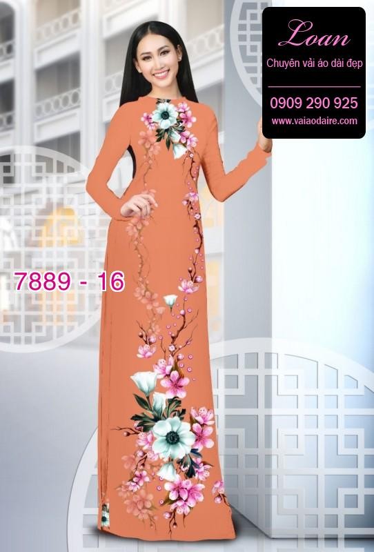 Vải áo dài hoa 3D