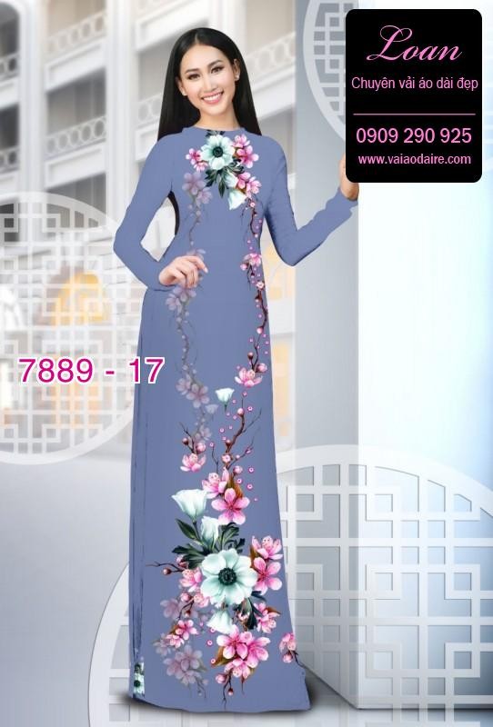 Vải áo dài hoa 3D
