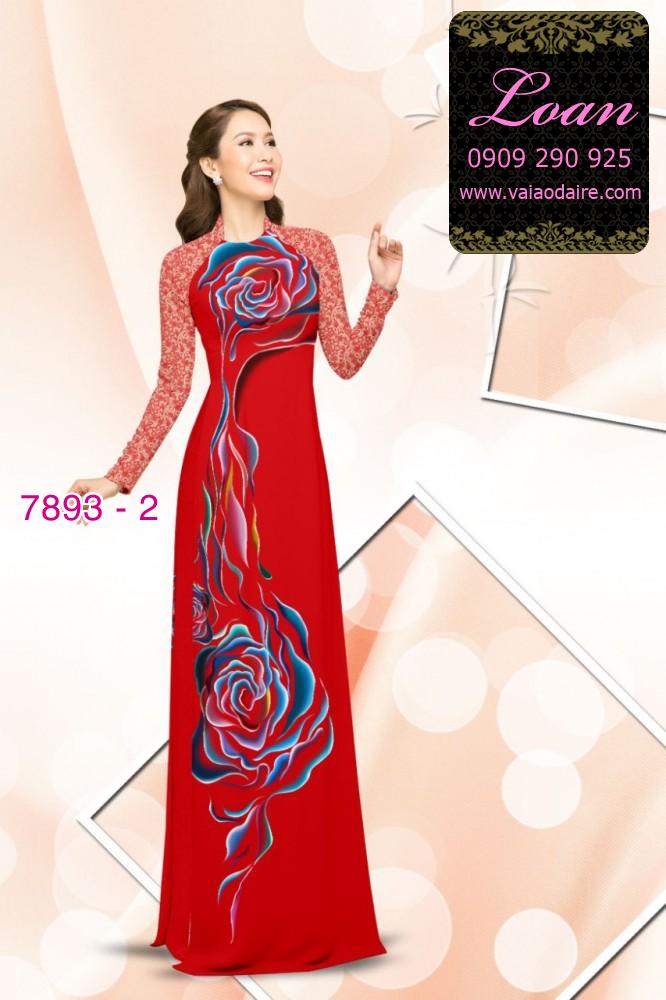 Vải áo dài hoa 3D