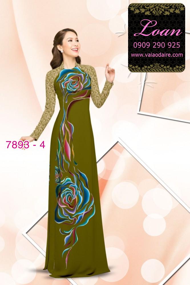 Vải áo dài hoa 3D