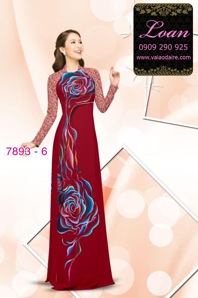 Vải áo dài hoa 3D