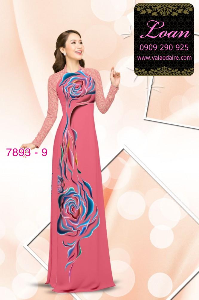 Vải áo dài hoa 3D