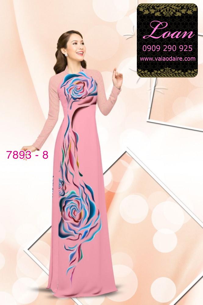 Vải áo dài hoa 3D