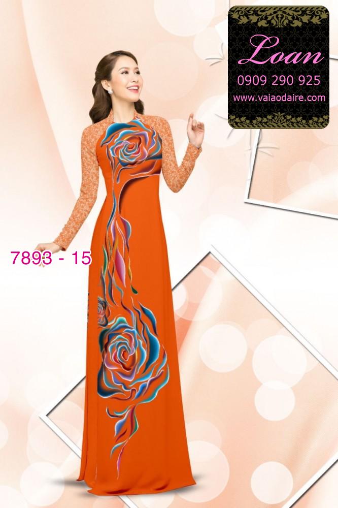 Vải áo dài hoa 3D