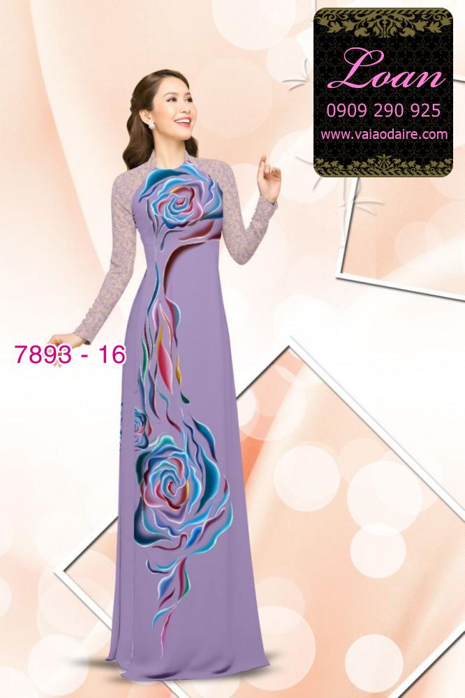 Vải áo dài hoa 3D
