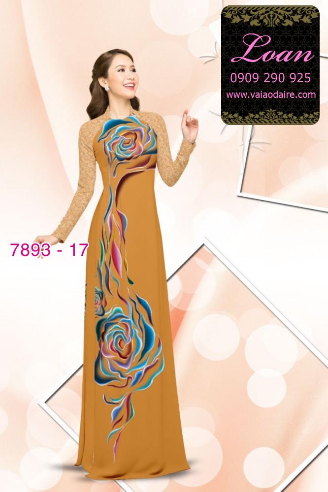 Vải áo dài hoa 3D