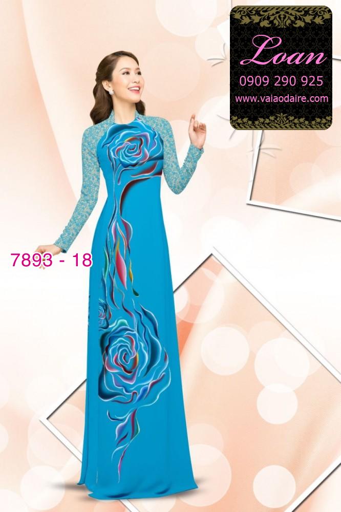 Vải áo dài hoa 3D