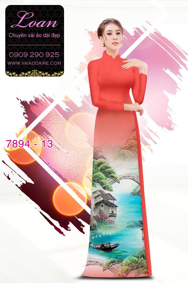 Vải áo dài phong cảnh