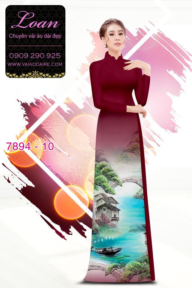 Vải áo dài phong cảnh