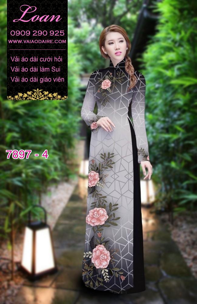 Vải áo dài hoa dây