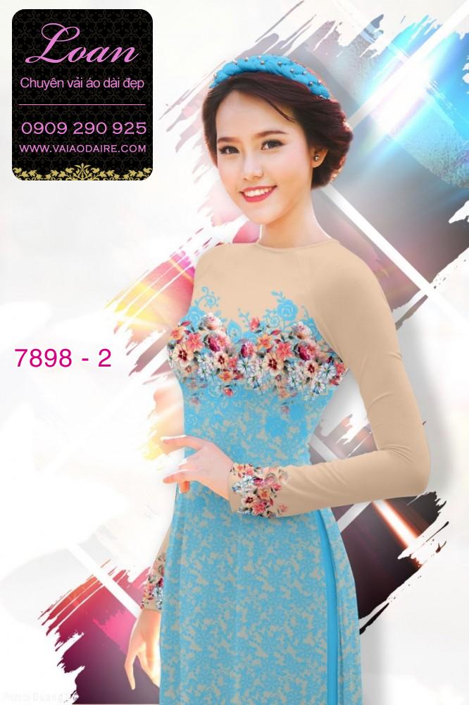 Vải áo dài hoa 3D