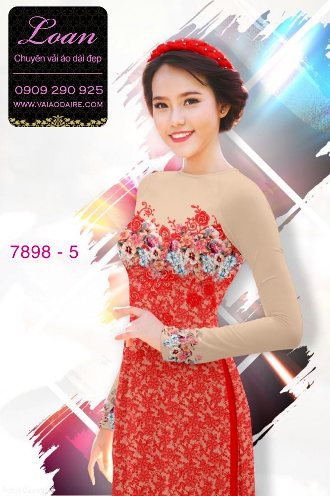Vải áo dài hoa 3D