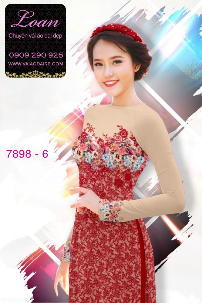 Vải áo dài hoa 3D