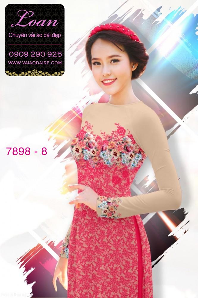 Vải áo dài hoa 3D