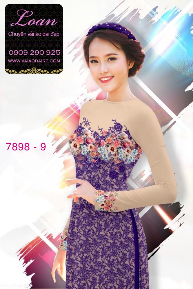 Vải áo dài hoa 3D