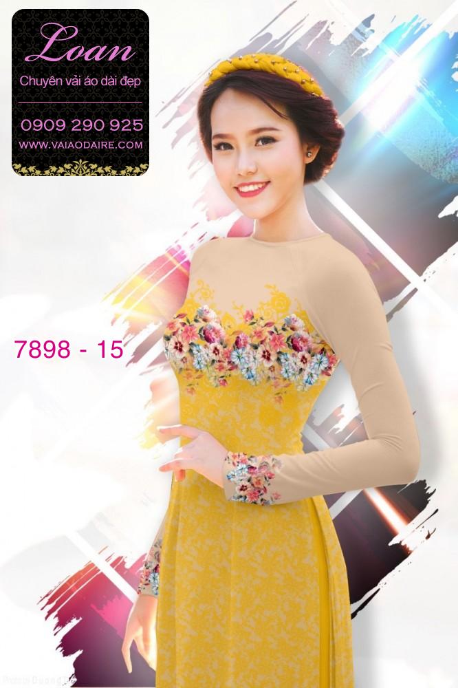 Vải áo dài hoa 3D