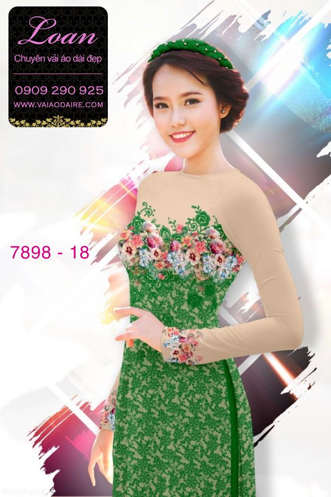 Vải áo dài hoa 3D