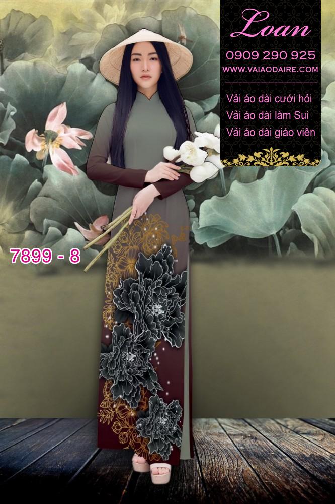 Vải áo dài hoa Sen