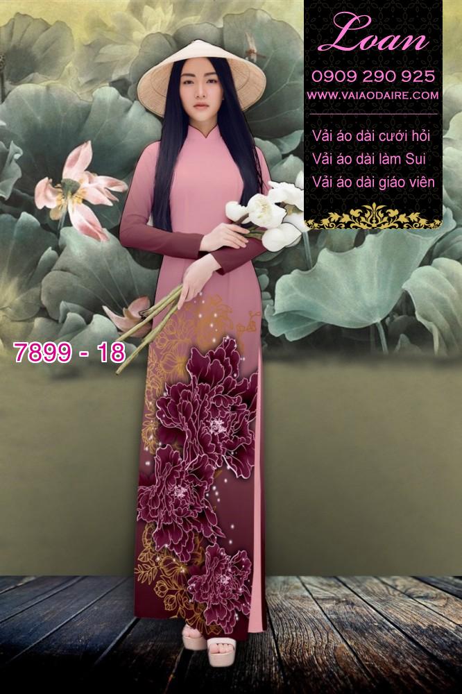 Vải áo dài hoa Sen