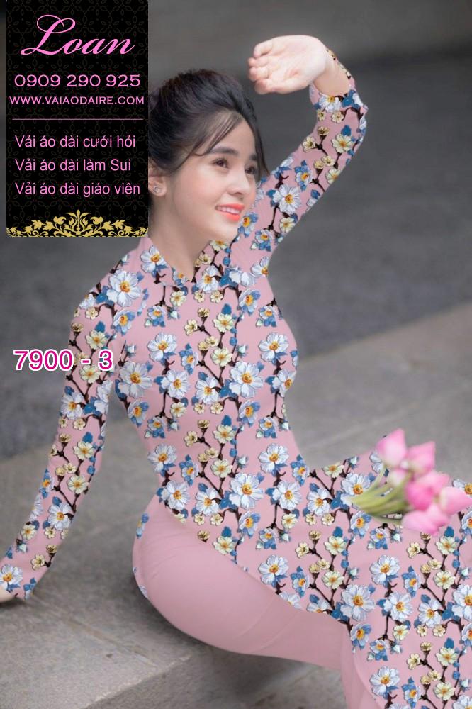 Vải áo dài hoa nhỏ